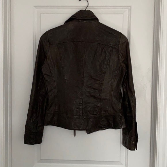 All saints leather jacket - chocolate size 6(UK12) - Picture 3 of 3